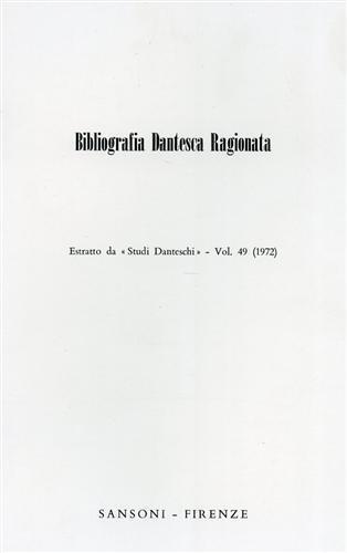Bibliografia Dantesca Ragionata - Giovanna Angeli - copertina
