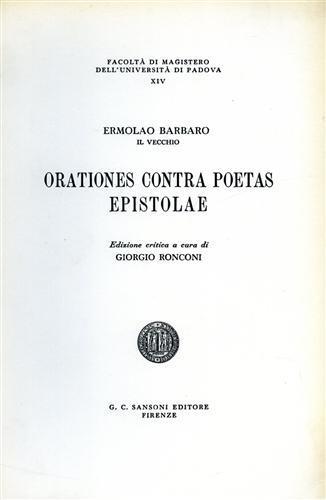 Orationes contra poetas. Epistolae - Ermolao Barbaro - 3