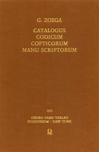 Catalogus Codicum Copticorum Manu Scriptorum qui in Museo Borgiano velitris adservantur - Georgio Zoega Dano - copertina