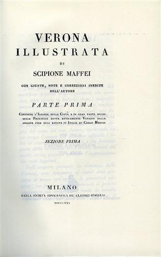 Verona illustrata - Scipione Maffei - copertina