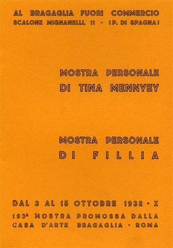 Personale di Tina Mennyey. Personale di Fillia - copertina