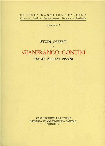 Studi offerti a Gianfranco Contini dagli allievi pisani - copertina