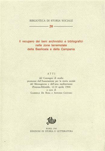 Il recupero dei beni archivistici e bibliografici nelle zone terremotate della Basilicata e della Campania: Bilancio e p - 3
