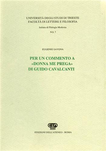 Per un commento a \Donna me prega\" di Guido Cavalcanti" - Eugenio Savona - copertina