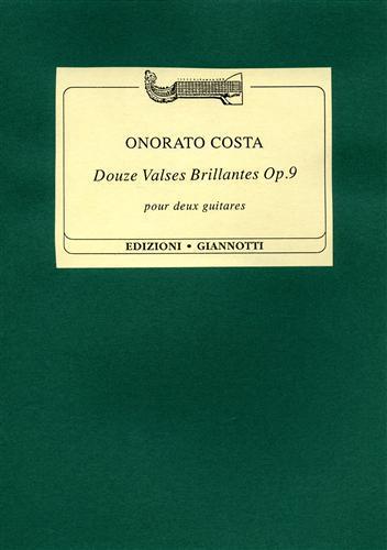 Douze Valses brillantes Op. 9. Pour Deux Guitares - Onorato Costa - copertina