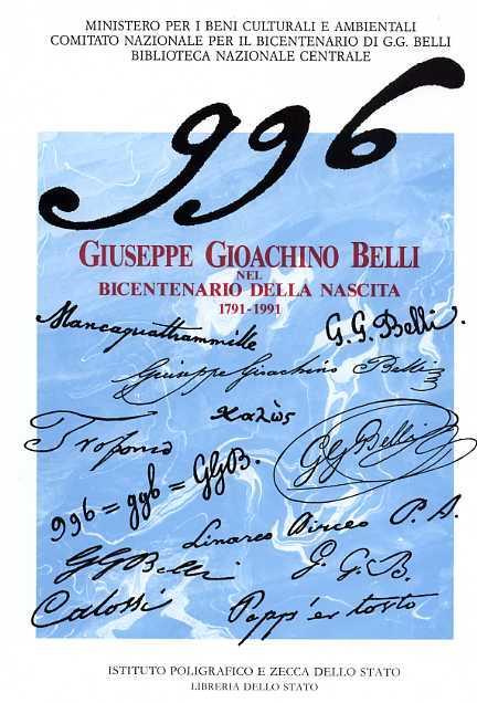 Giuseppe Gioachino Belli nel bicentenario della nascita, 1791 - 1991 - copertina