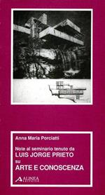 Note al seminario tenuto da Luis Jorge Prieto su Arte e Conoscenza