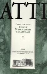 Atti. Classe di Scienze Fisiche, Matematiche e Naturali. N. 151. fascicolo I