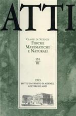 Atti. Classe di Scienze Fisiche, Matematiche e Naturali. N. 151. fascicolo III