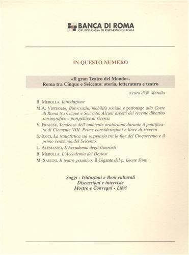 Il gran Teatro del Mondo. Roma tra Cinque e Seicento: storia, letteratura e teatro - M. Visceglia - copertina