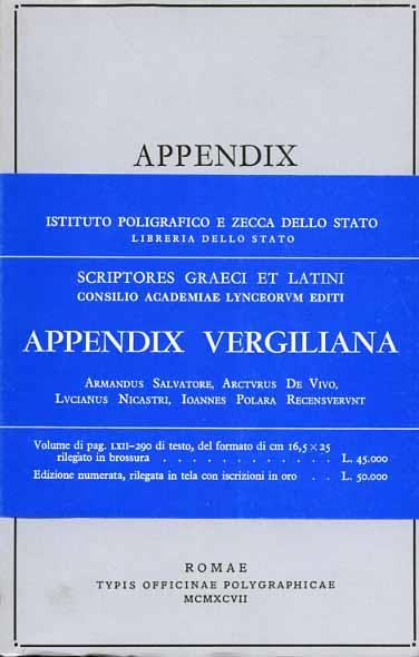 Appendix Vergiliana - copertina