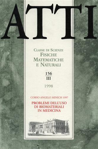 Atti. Classe di Scienze Fisiche, Matematiche e Naturali. N. 156. fascicolo III - copertina