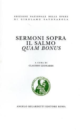 Sermoni sopra il salmo Quam bonus - Girolamo Savonarola - copertina