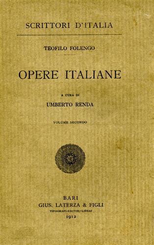 Opere Italiane. vol. II - Teofilo Folengo - copertina