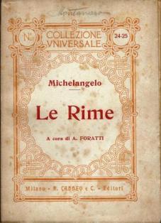 Le Rime - Michelangelo Buonarotti - copertina