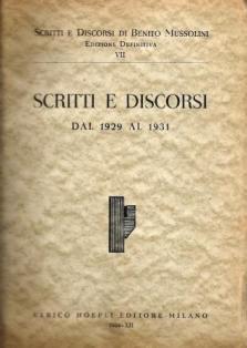 Scritti e discorsi - Benito Mussolini - copertina