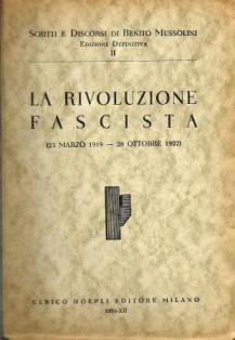 La rivoluzione fascista - Benito Mussolini - copertina