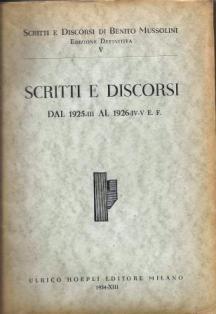 Scritti e discorsi - Benito Mussolini - copertina