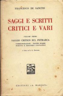 Saggi e scritti critici e vari - Francesco De Sanctis - copertina