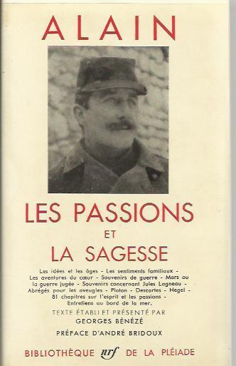 Les Passions et la sagesse - Alain - copertina