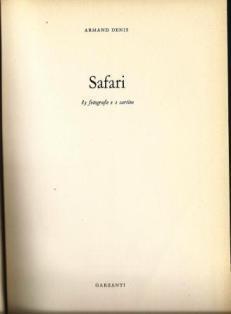 Safari - Armand Denis - copertina