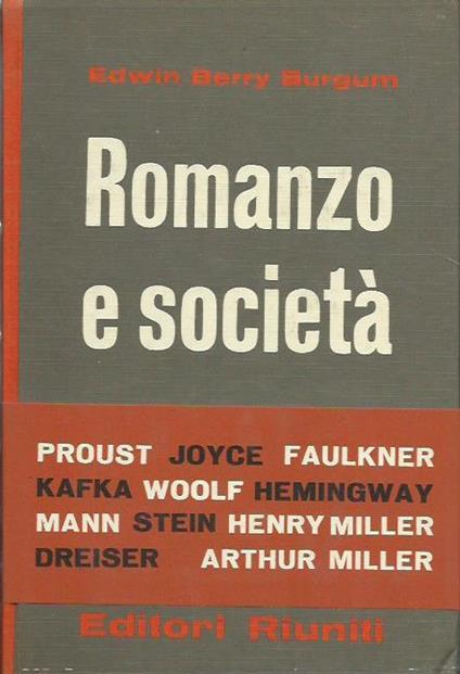 Romanzo E Società - Edwin Berry Burgum - copertina