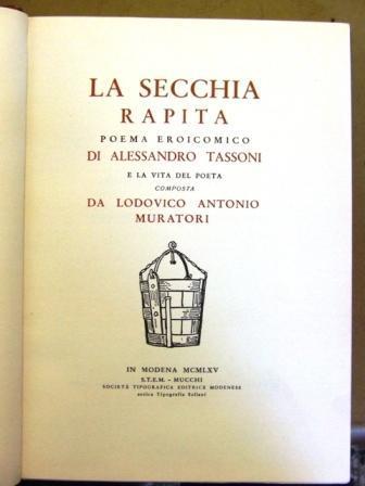 La secchia rapita - Alessandro Tassoni - copertina