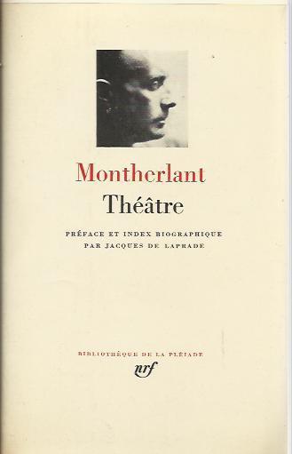 Theatre - Henry de Montherlant - copertina