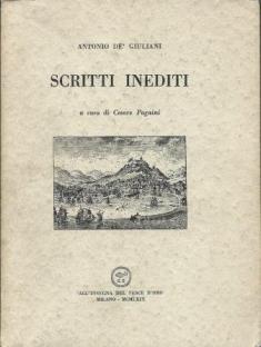 Scritti inediti - Antonio De Giuliani - copertina