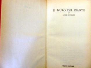 Il muro del pianto - Luigi Severini - copertina