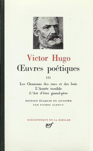 Oeuvres poétiques Volume Terzo - Victor Hugo - copertina