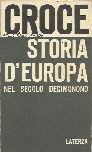 Storia d'Europa nel secolo decimonono - Benedetto Croce - copertina