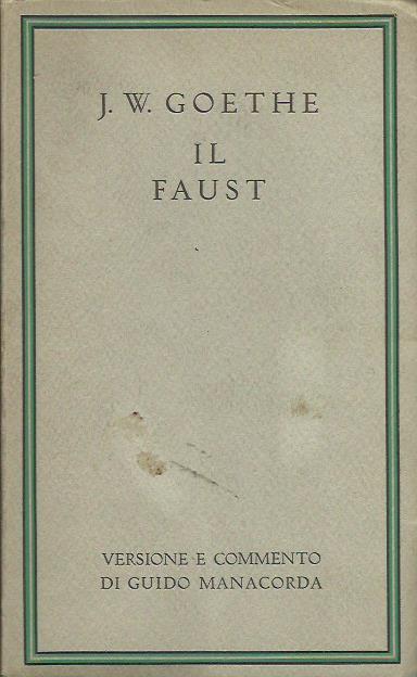 Il Faust - J.W. Goethe - copertina