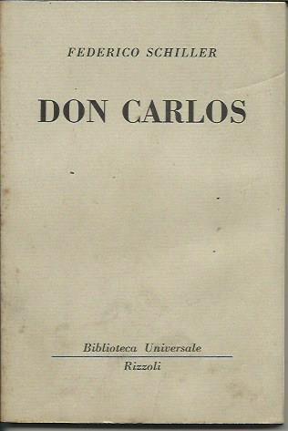 Don Carlos - Friedrich Schiller - copertina