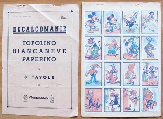 Album Completo Decalcomanie con Topolino Biancaneve Paperino Ecc. Anni 40 - copertina