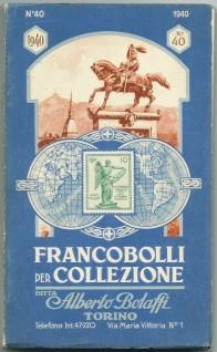 FRANCOBOLLI PER COLLEZIONE - CATALOGO Semestrale N.40 - Ditta Bolaffi, 1940 - Bolaffi - copertina