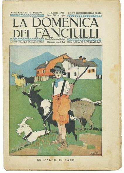 La Domenica Dei Fanciulli N.31 Del 1° Agosto 1920 - copertina