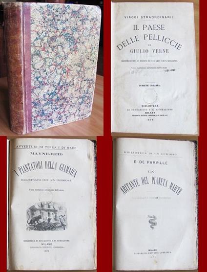 Il Paese delle pelliccie (Parte Prima e Parte Seconda) - I piantatori della Giamaica - Un abitante del Pianeta Marte - Jules Verne - copertina