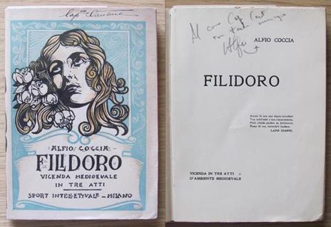 Filidoro. Vicenda Medioevale In Tre Atti. Copia autografata - Alfio Coccia - copertina