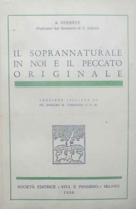 Il soprannaturale in noi e il peccato originale - Antoine Verriele - copertina