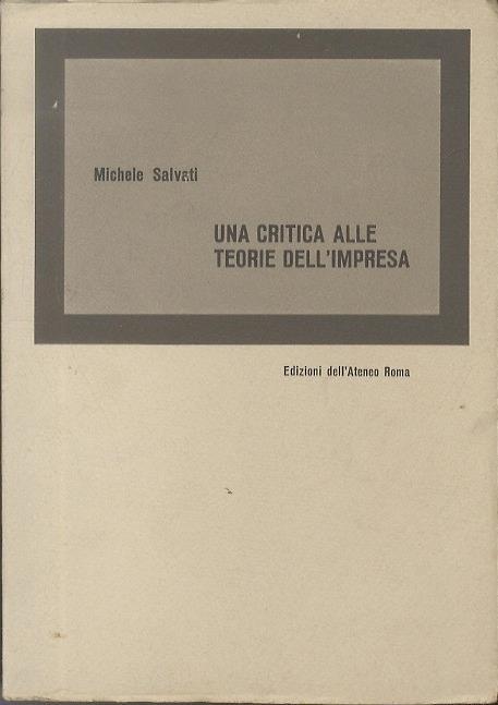 Una critica alle teorie dell’impresa - Michele Salvati - copertina