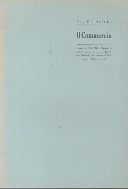 Il commercio - Pio Hafner - copertina