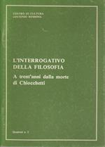 L' interrogativo della filosofia a trent’anni dalla morte di Chiocchetti