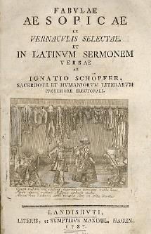 Fabvlae aesopicae ex vernacvlis secetae et in latinvm sermonem versae - Ignatio Schoepfer - copertina