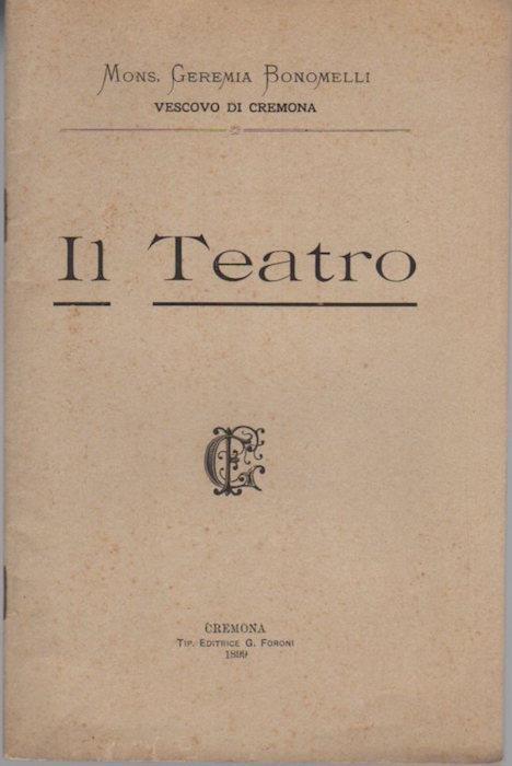 Il teatro - Geremia Bonomelli - copertina