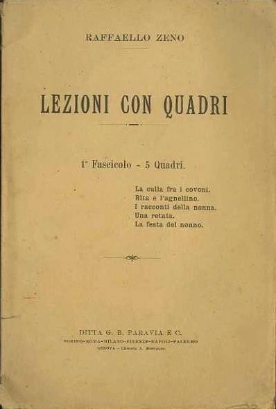 Lezioni con quadri. 1° Fascicolo. 5 Quadri - Raffaele Zeno - copertina