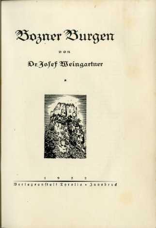 Bozner Burgen - Josef Weingartner - copertina