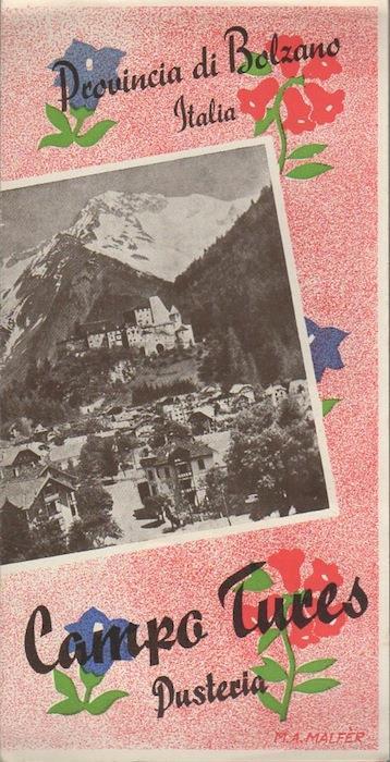 Provincia di Bolzano: Italia: Campo Tures: Pusteria. Illustratore M. A. Malfer - copertina