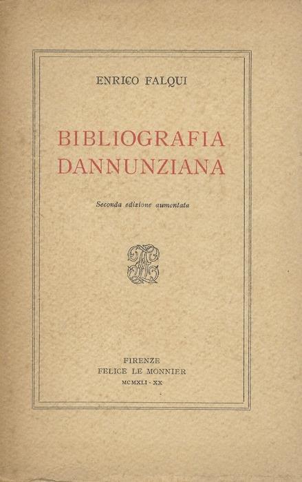 Bibliografia dannunziana - Enrico Falqui - copertina