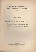 Commento al foglio 2°A: i nomi dei centri abitati nella provincia di Bolzano e nelle zone vicine. Atlante toponomastico della Venezia tridentina